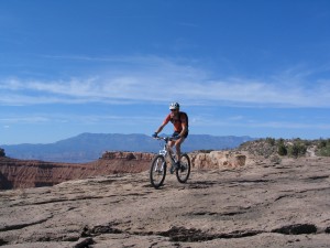 Joe riding in the desert